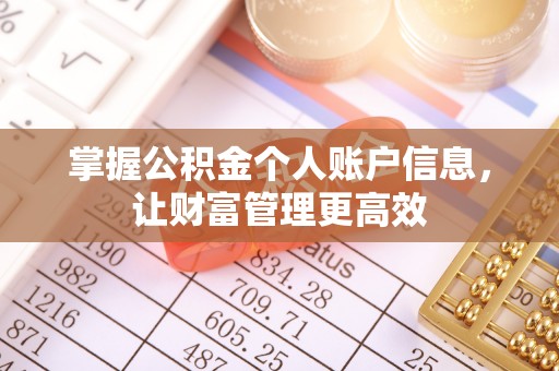 怀集掌握公积金个人账户信息，让财富管理更高效